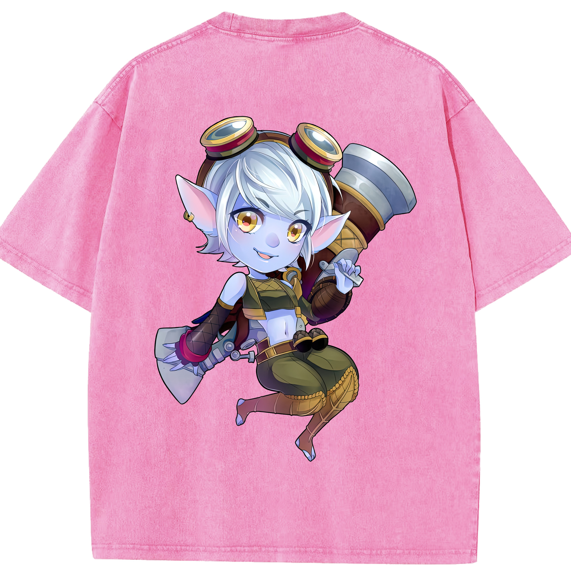 リーグ・オブ・レジェンド League of Legends LOL 綿100% ヴィンテージ風 半袖Tシャツ（背面プリント）